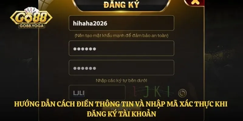 Hướng dẫn cách điền thông tin và nhập mã xác thực khi đăng ký tài khoản